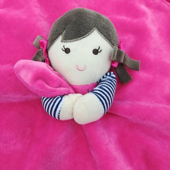 Carters Pink Doll Rattle Plush Lovey Lovie Security Blanket Love You Ruffle - Picture 3 of 10